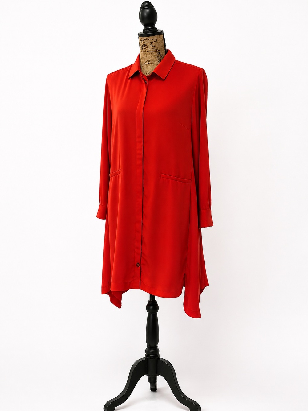 New! $88 Soft Surroundings Women's Red Longline Shirt / Dress sz M
